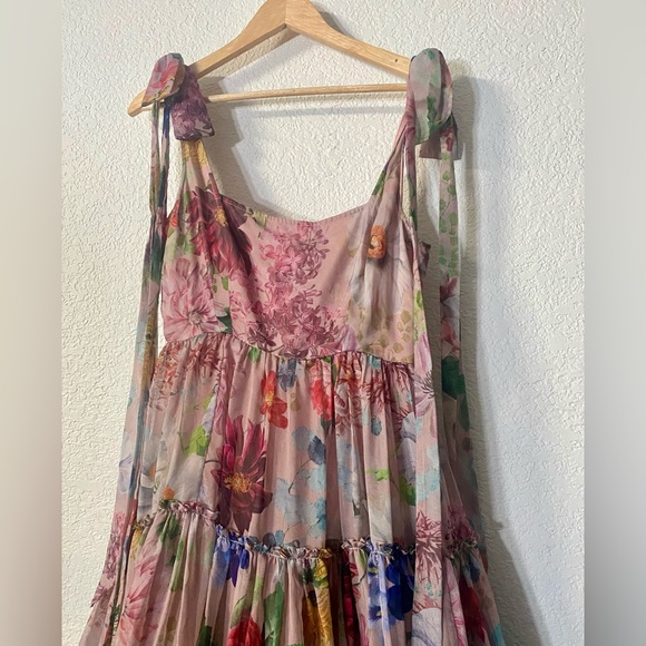 Anthropologie Geisha Designs Isabella Tiered A-line midi dress romantic floral - Picture 3 of 9
